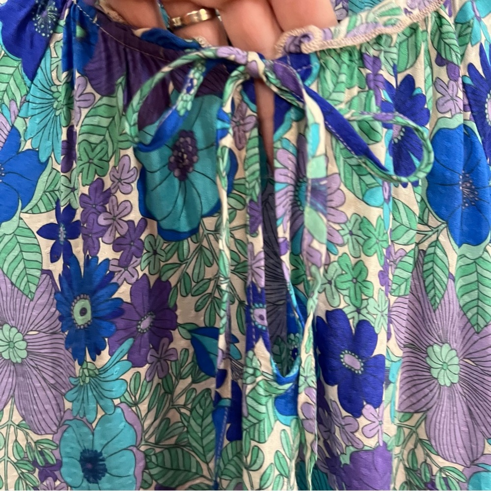 Show Me Your MuMu Blue Floral Long Sleeve Dress - Picture 6 of 15